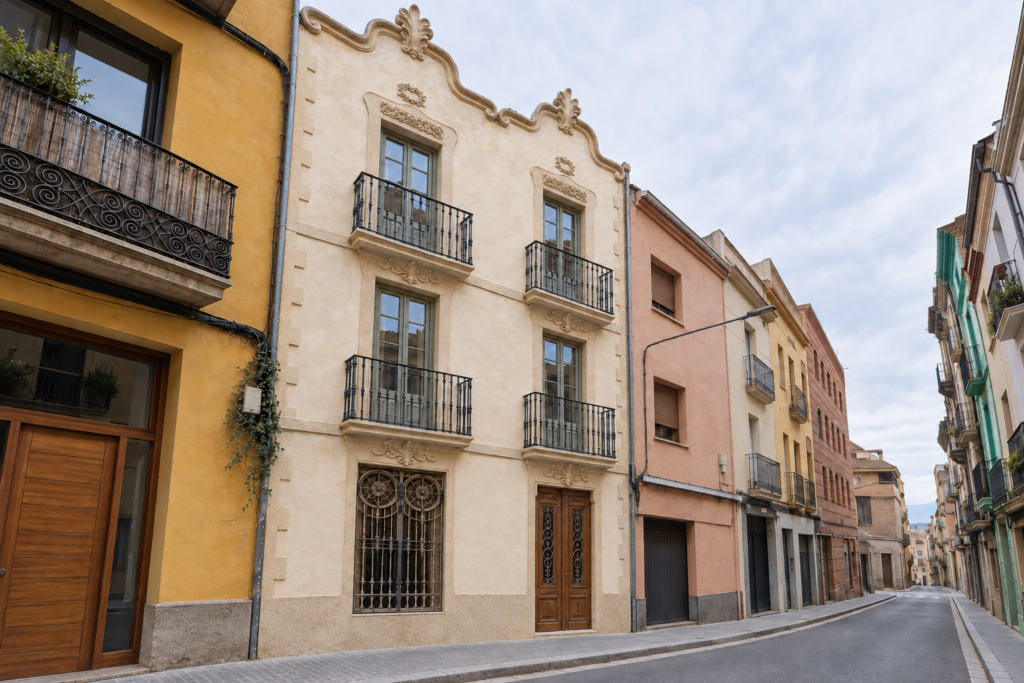 Fachada en perspectiva Edificio Montserrat, Esparreguera